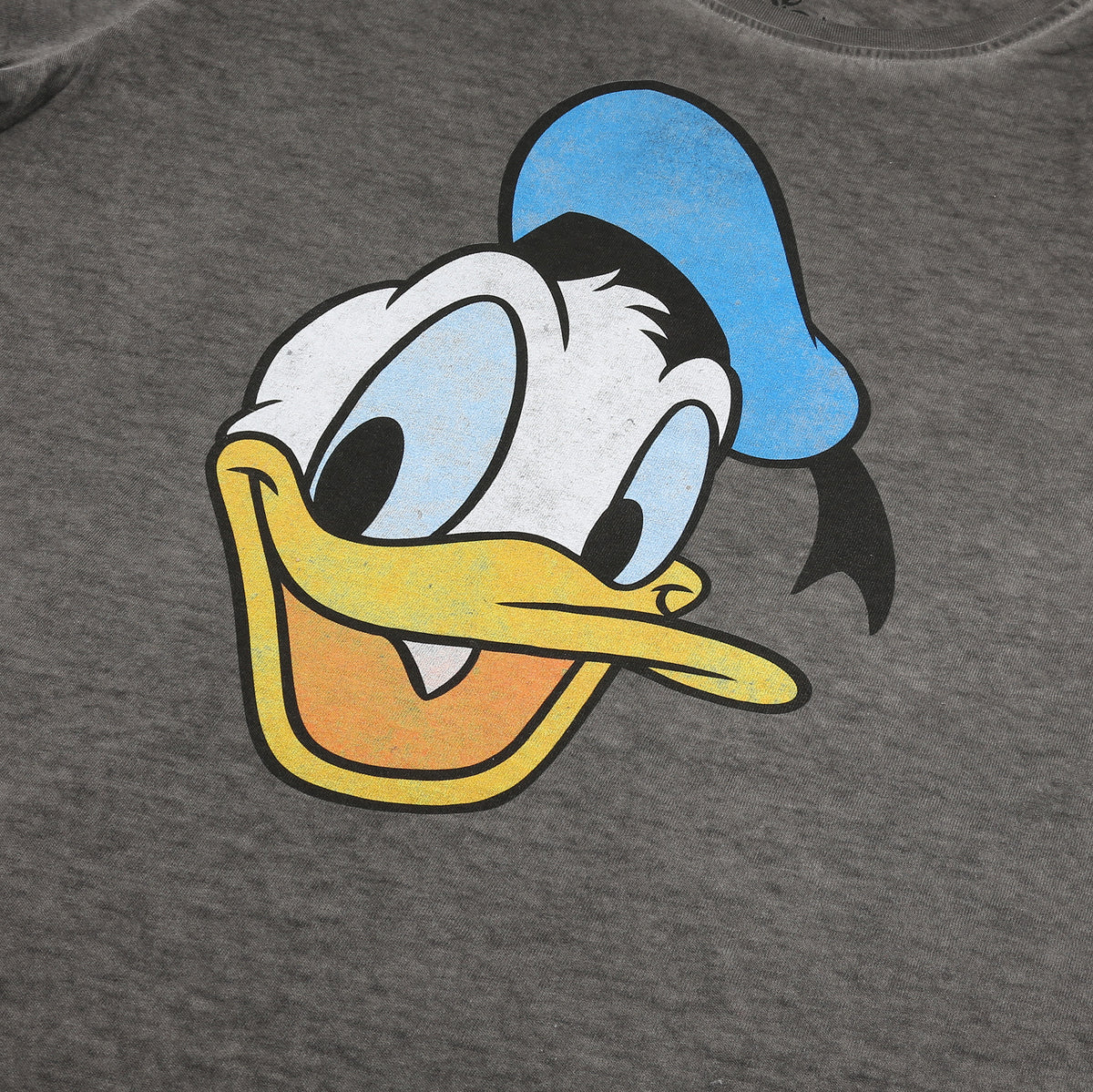 Disney Ladies Vintage Charcoal T-shirt - Wash - - Face Donald Duck