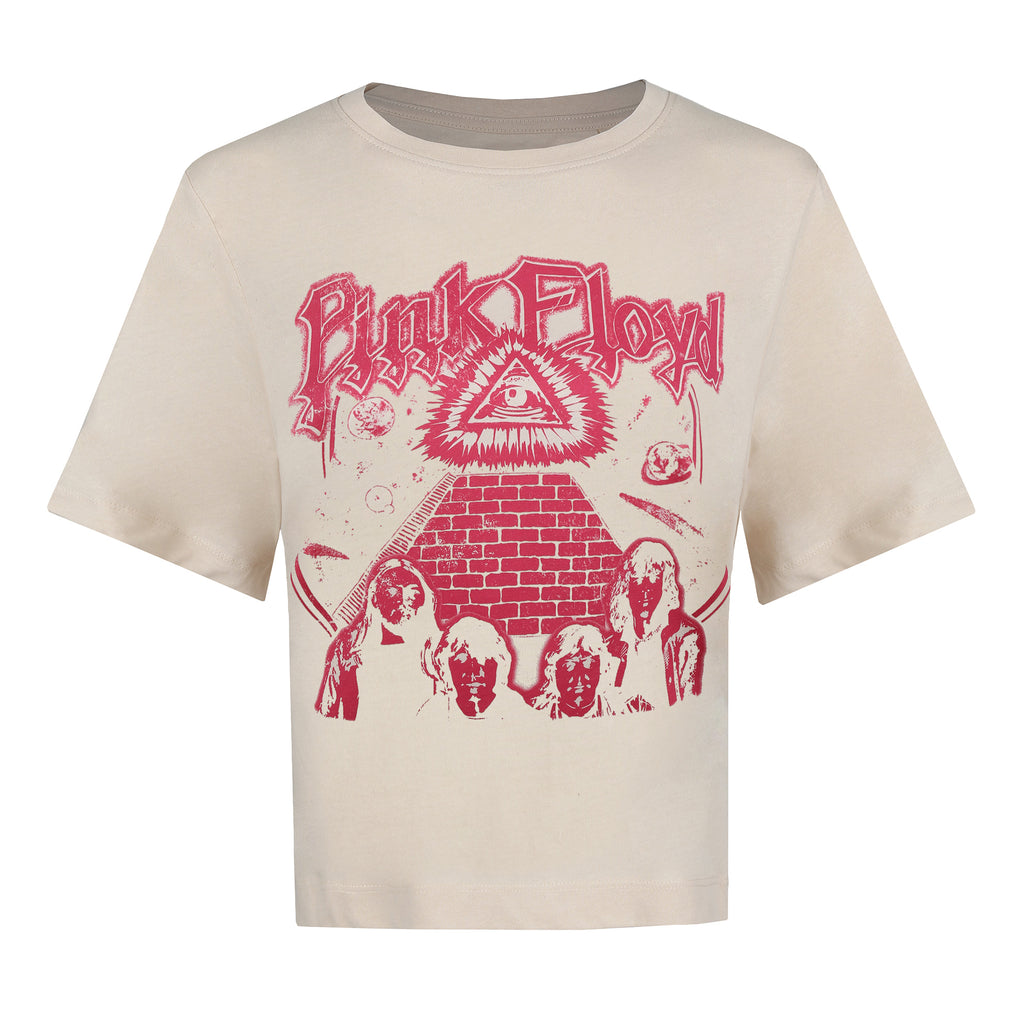 Pink Floyd Ladies - - Boxy - Cropped Seeing Nude T-shirt All Eye