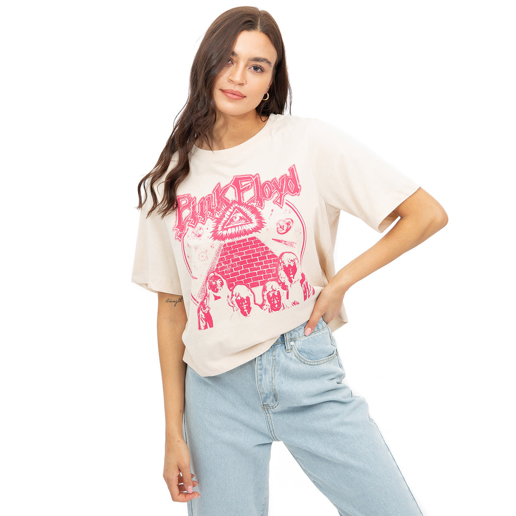 - Floyd Seeing Eye Boxy - Ladies Nude T-shirt Cropped All Pink -
