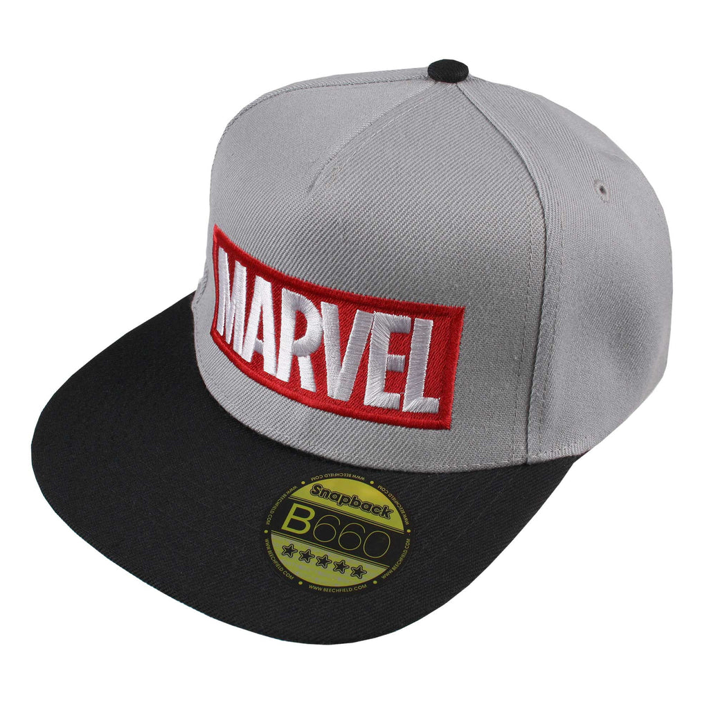 Marvel Mens Comics Logo Cap - Grey/Black