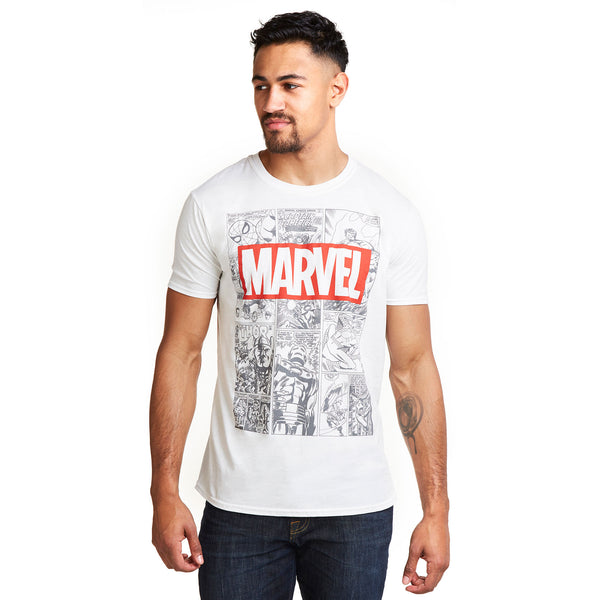 Marvel Mens - Mono Comic - T-Shirt - White