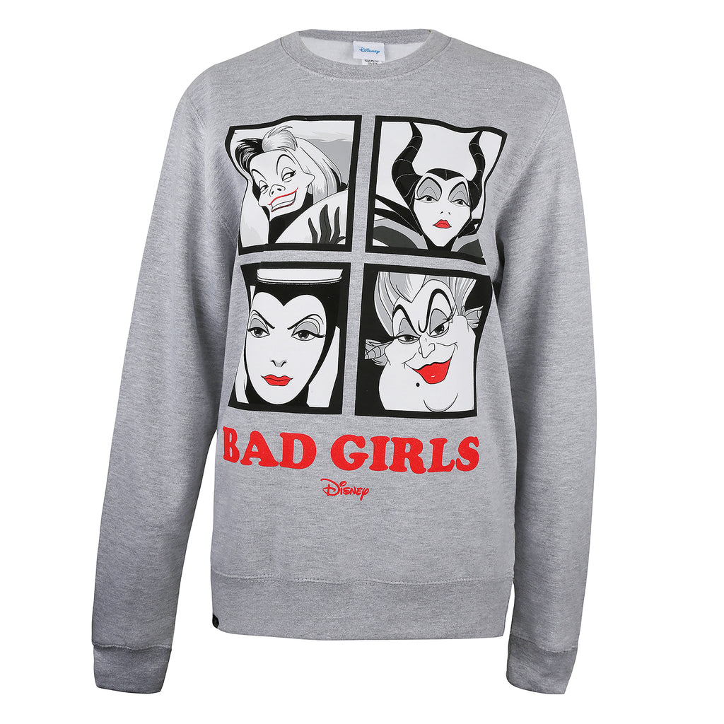 Disney Ladies - Bad Girls - Crew Sweat - Grey