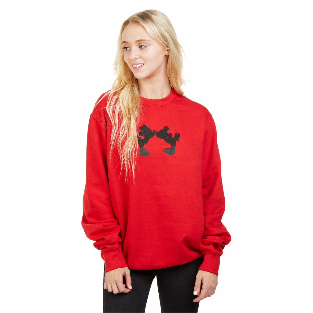 Disney Ladies - M&M Kiss Silhouette - Crew Sweat - Red