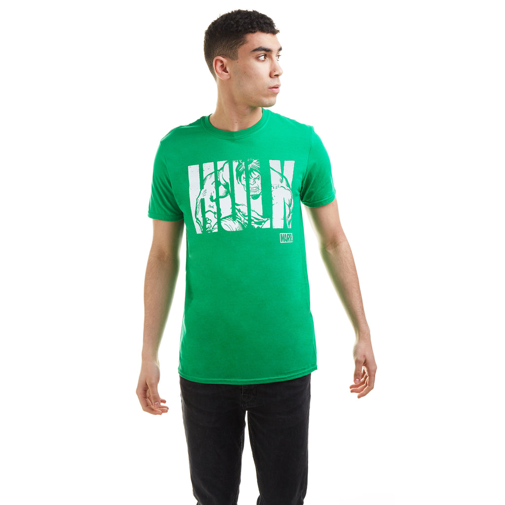 Marvel Mens - Hulk Text - T-Shirt - Irish Green