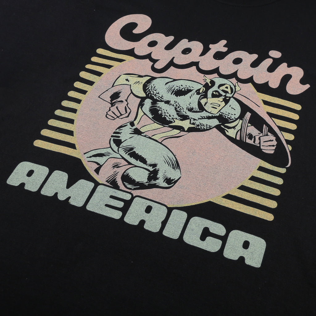 Marvel Mens - 70's Cap - T-shirt - Black