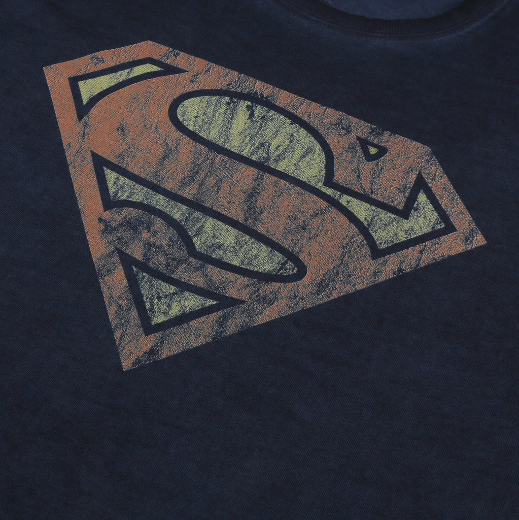 DC Comics Superman Man Of Steel Vintage Logo Baseball Shirt