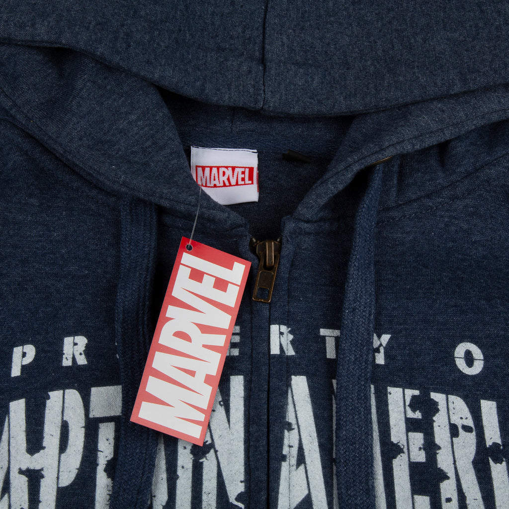 Marvel Mens - Property Of - Zipped Hoodie - Navy Heather
