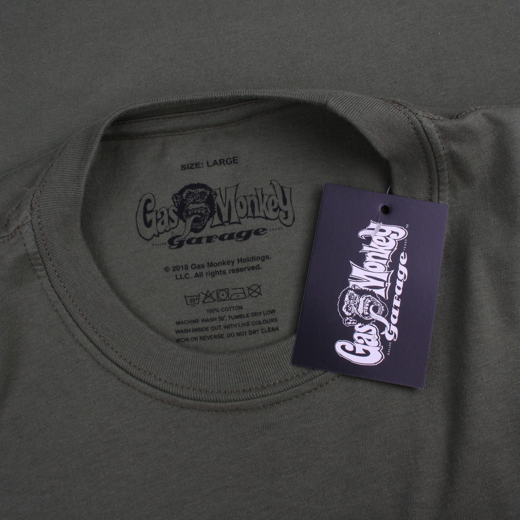 Gas Monkey Mens - GMG Emblem - T-shirt - Military Green