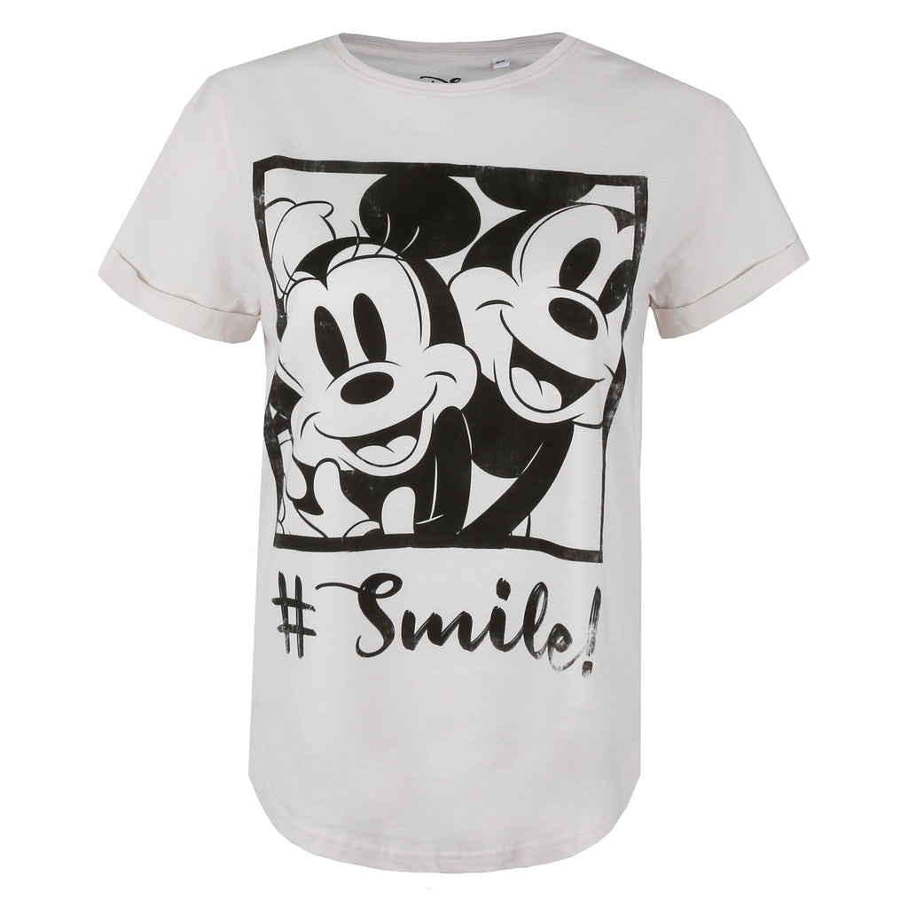 Disney Ladies - Hashtag Smile - T-shirt - Vintage White