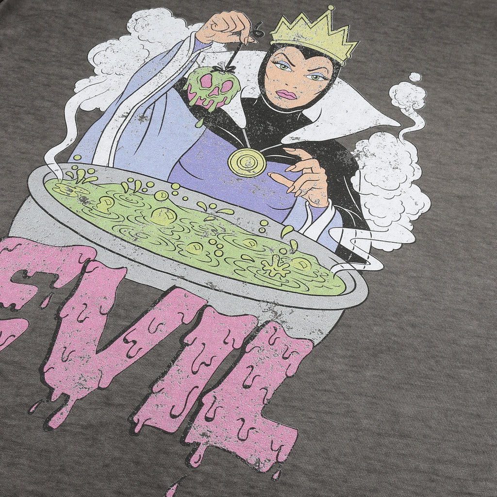 Disney Ladies - Snow White Evil - T-shirt - Vintage Wash Charcoal