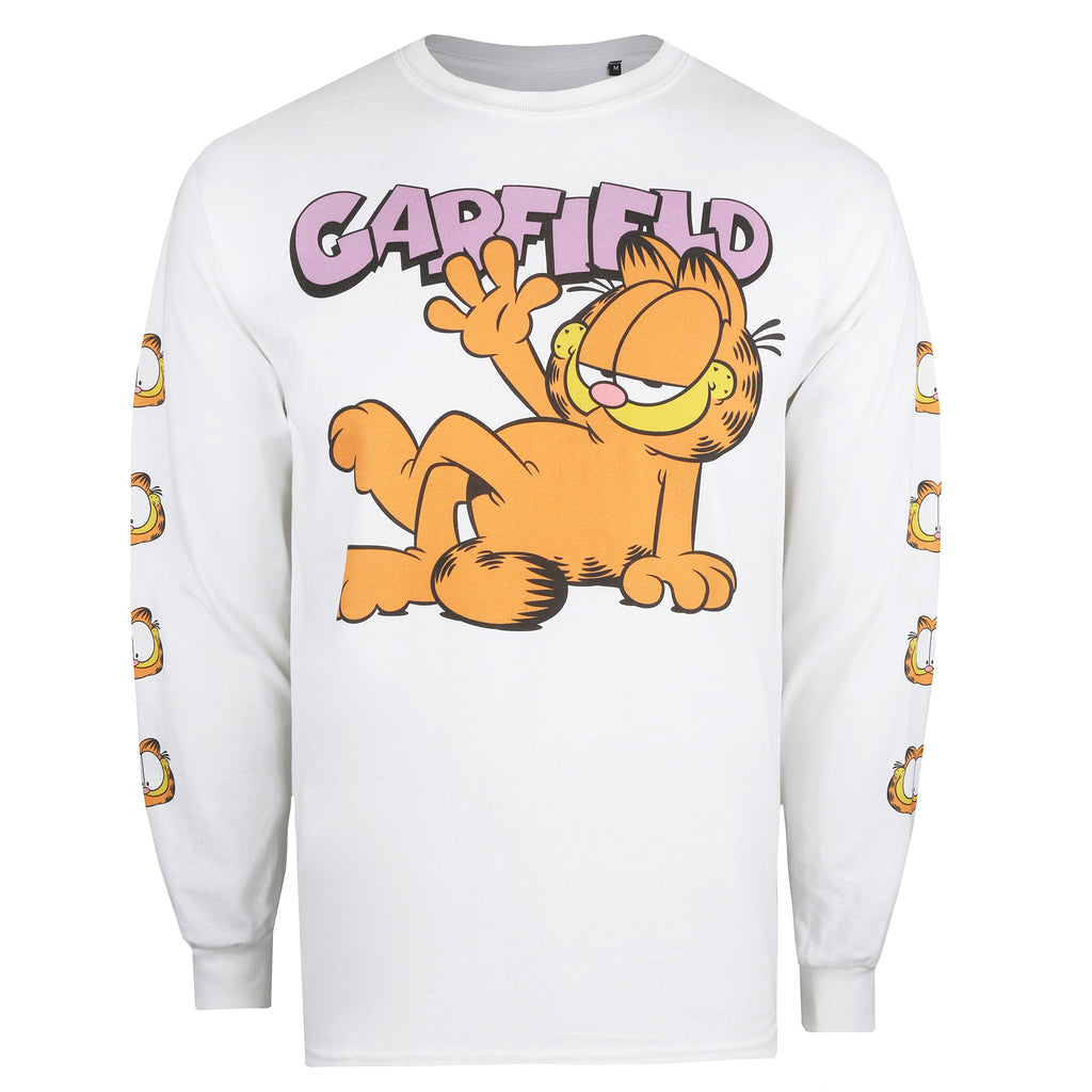 Garfield Mens - Garfield Grin - Long Sleeve T-shirt - White
