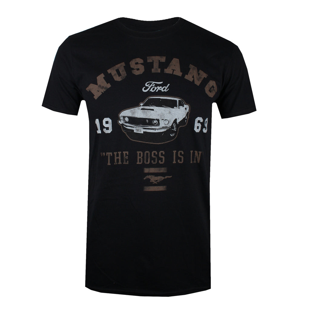 Ford Mens - Mustang The Boss Is In - T-Shirt - Black