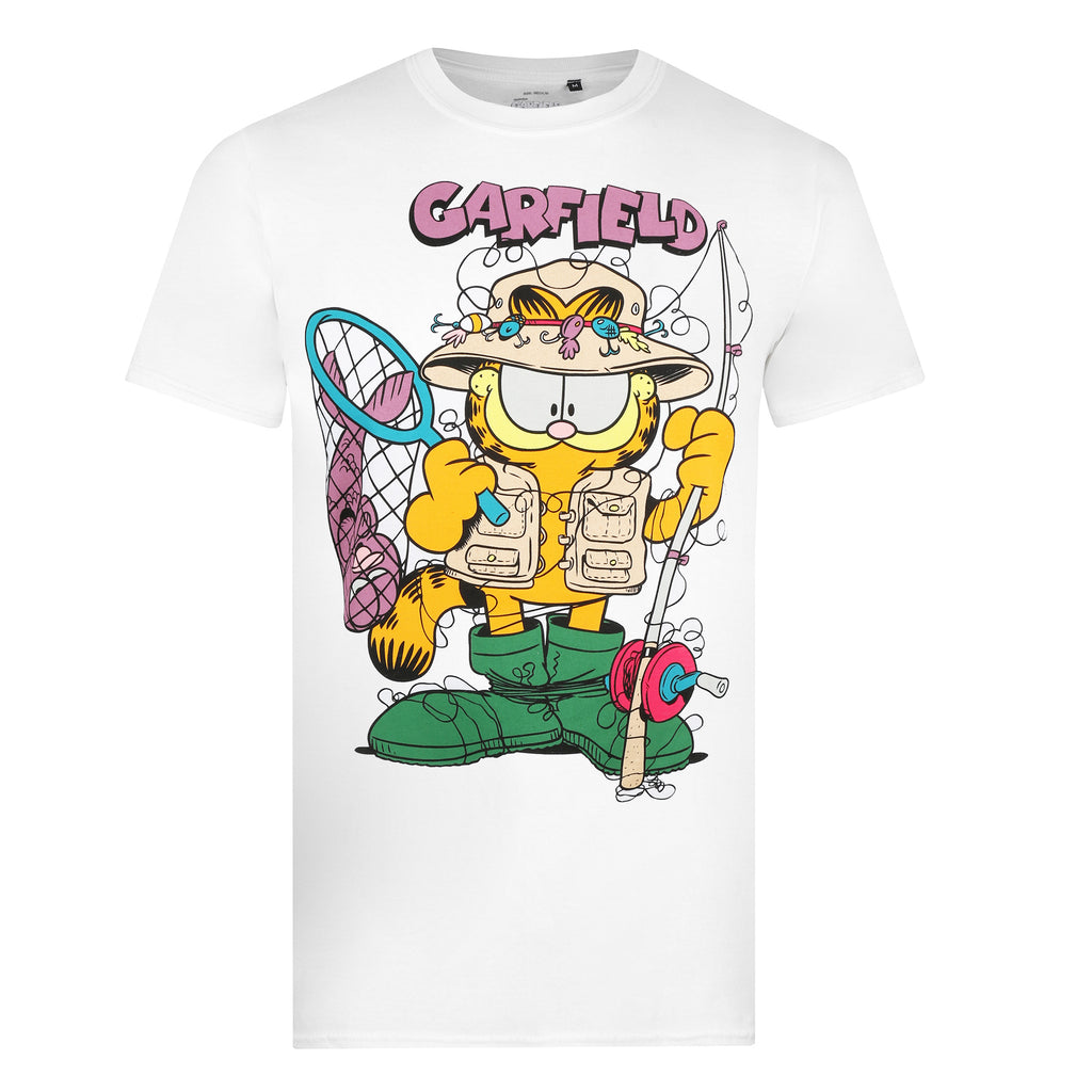 Garfield Mens - Garfield Fishing - T-shirt - White