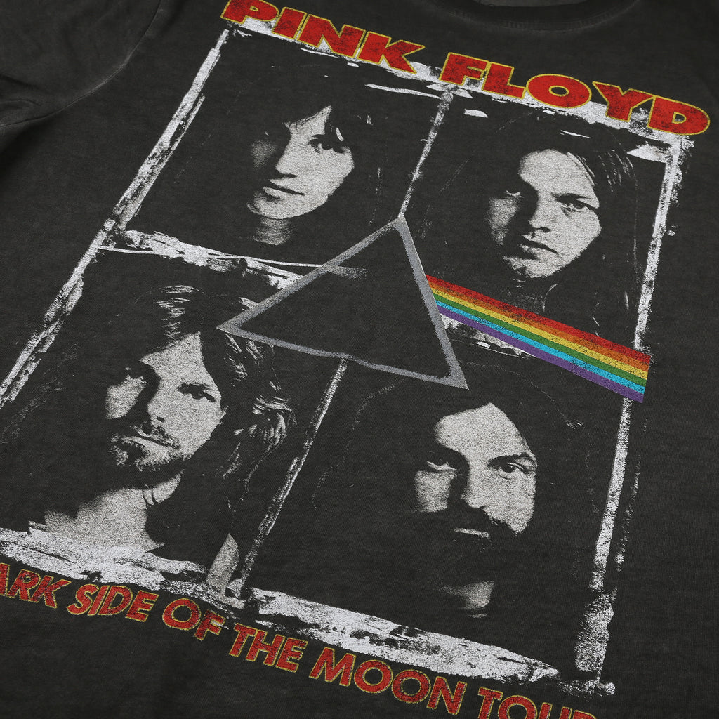 - Black T-shirt - Floyd Vintage Mens Pink Wash - Portraits Acid